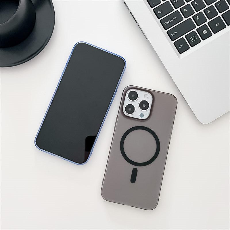 Роскошный магнитный чехол для беспроводной зарядки PC с матовым покрытием для iPhone 15 14 13 12 11 Pro Max, защитный чехол от падения