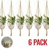 6PCS Plant Holders Macrame Plant Hanger Vintage Rope Basket Outdoor Pot