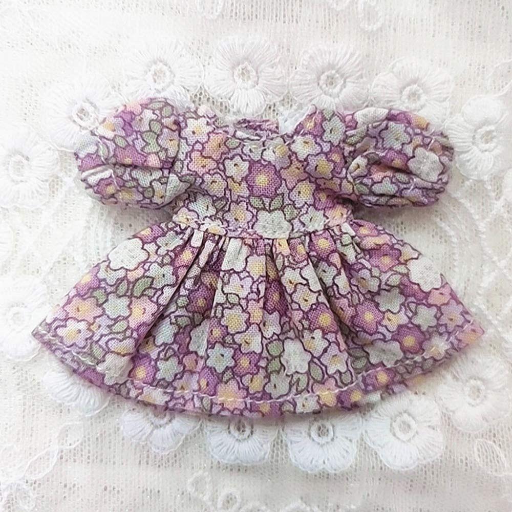 Для кукол 1/11OB11 Кукольная юбка Одежда Ручная работа Платья с принтом Наряды с коротким рукавом Кукольный топ