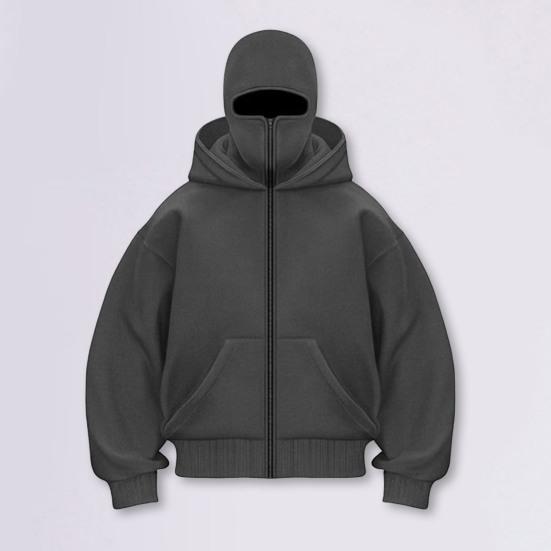 Зимняя теплая толстовка с капюшоном, однотонная повседневная куртка унисекс с двойным капюшоном, свободный крой, толстая теплая толстовка, пальто