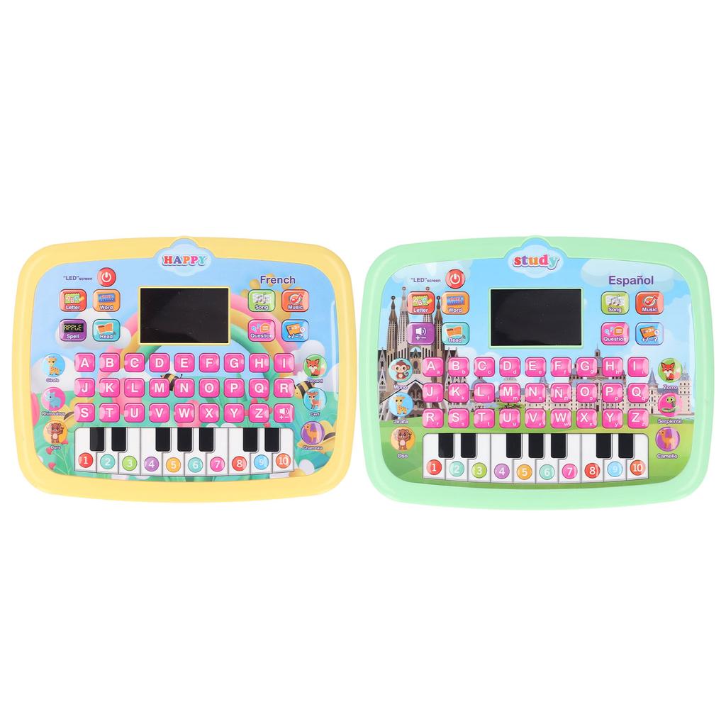 LED Spanish Learning Tablet for Toddlers Early Education Alphabet Words Numbers Math Learning Electr