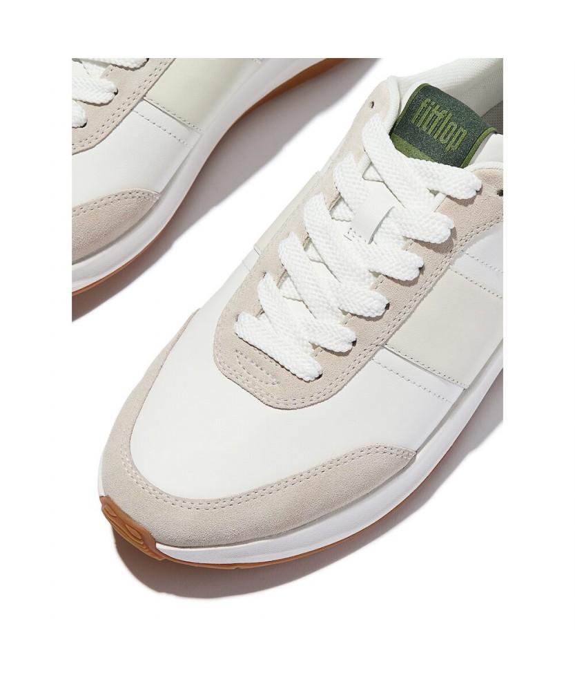 Fitflop [F-Mode] Men'S Leather/Suede Sneakers - Urban White/Stone (Ft59K1N051)