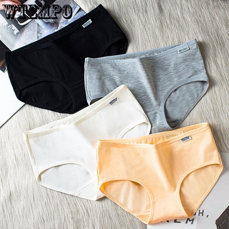 4 Pcs Women's Panties Cotton Girls' Panties Light and Breathable Trunks