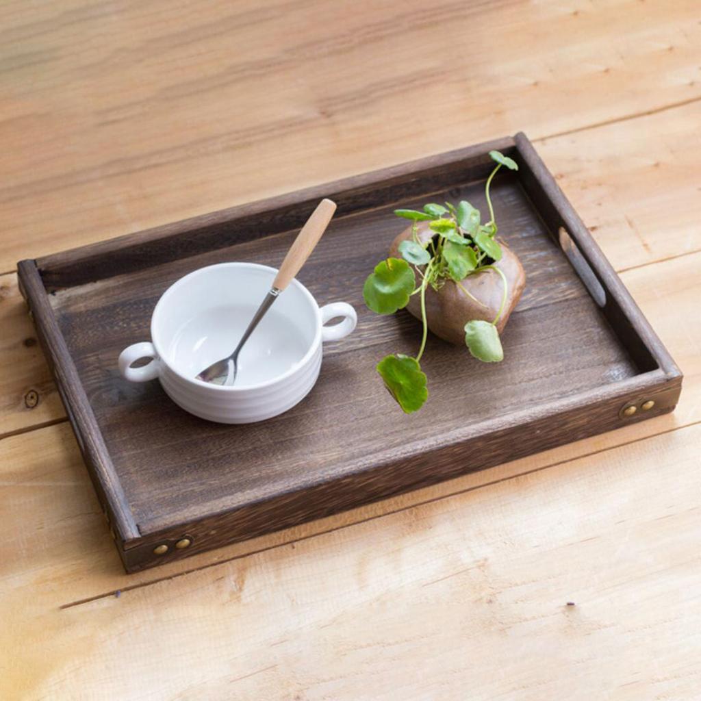 Поднос сервировочный деревянный тарелка декоративные подносы для еды журнальный столик гнездо для завтрака многоцелевой поднос для патио универсальный поднос для дома