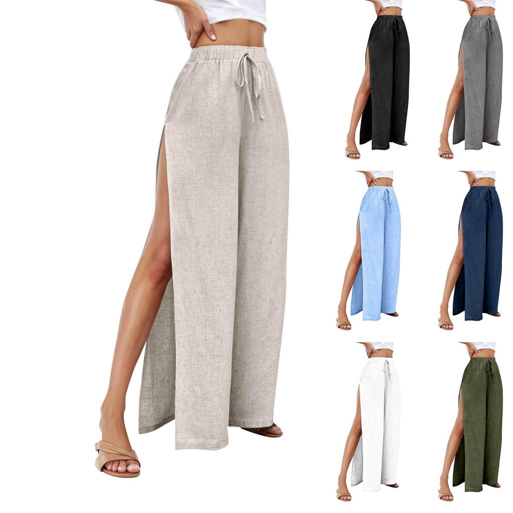 Women'S Sports Fitness Pants Casual Loose Elastic Jogging Pants Straight Wide Leg Pants Casual Pants Yoga Pants