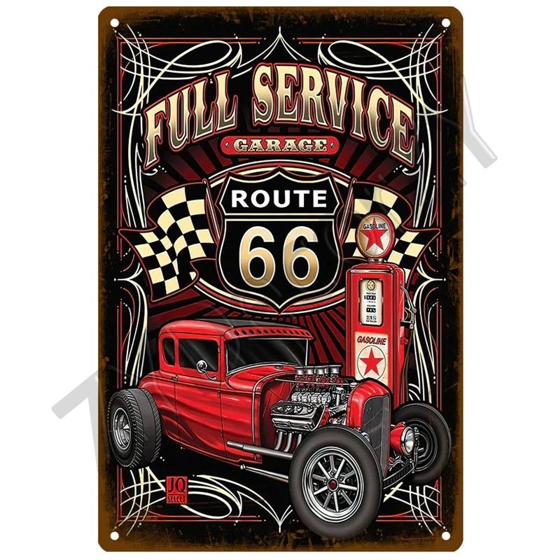 Металлическая табличка Route 66, металлический плакат, жестяная табличка, настенные плакаты, винтажный ретро-эстетический декор комнаты, настенное искусство, украшение