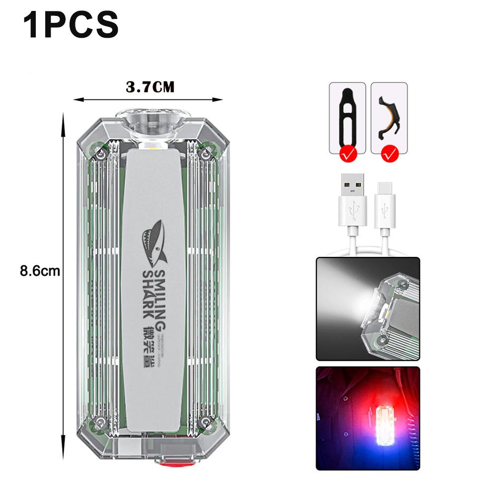 1/2 шт. красный синий светодиодный стробоскопический сигнальный фонарь полицейский плечевой зажим фонарик уличный беговой фонарь перезаряжаемый защитный фонарь для шлема