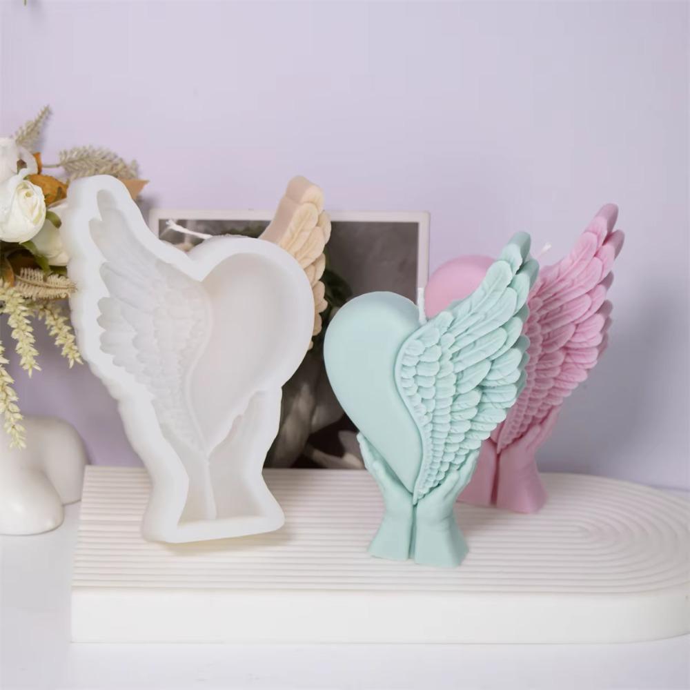 3D Valentine's Day Handmade Soap Mold Reusable Gypsum Mold Love Wing Candle Mold Plaster