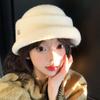 Pearl Hepburn Style Topper Hat Bow Women Formal hat Fashion Wool Fisherman Hat  Autumn