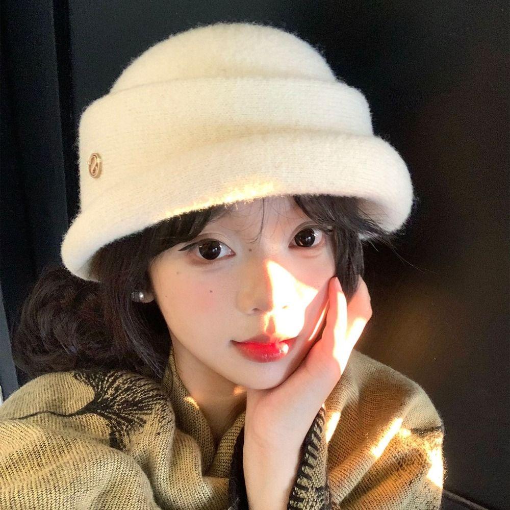 Pearl Hepburn Style Topper Hat Bow Women Formal hat Fashion Wool Fisherman Hat Autumn