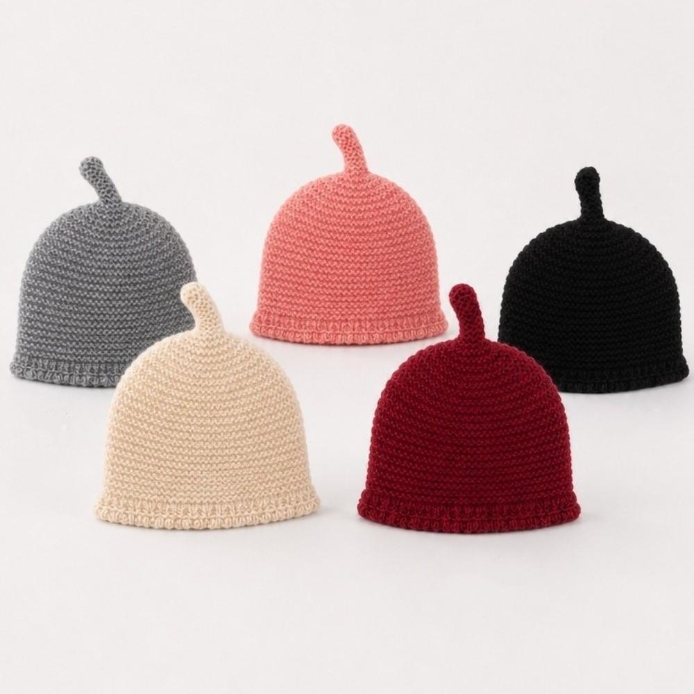 Multi Color Baby Knitted Hat No Brim Knit Pacifier Cap Soft Round Top Hat Autumn