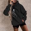 Women's Fashion Casual Fun Print Hooded Sweatshirt Loose Sports Tops Pullover