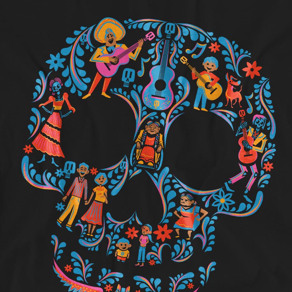 Coco Unisex Adult Day Of The Dead Rivera Family Skull T-Shirt