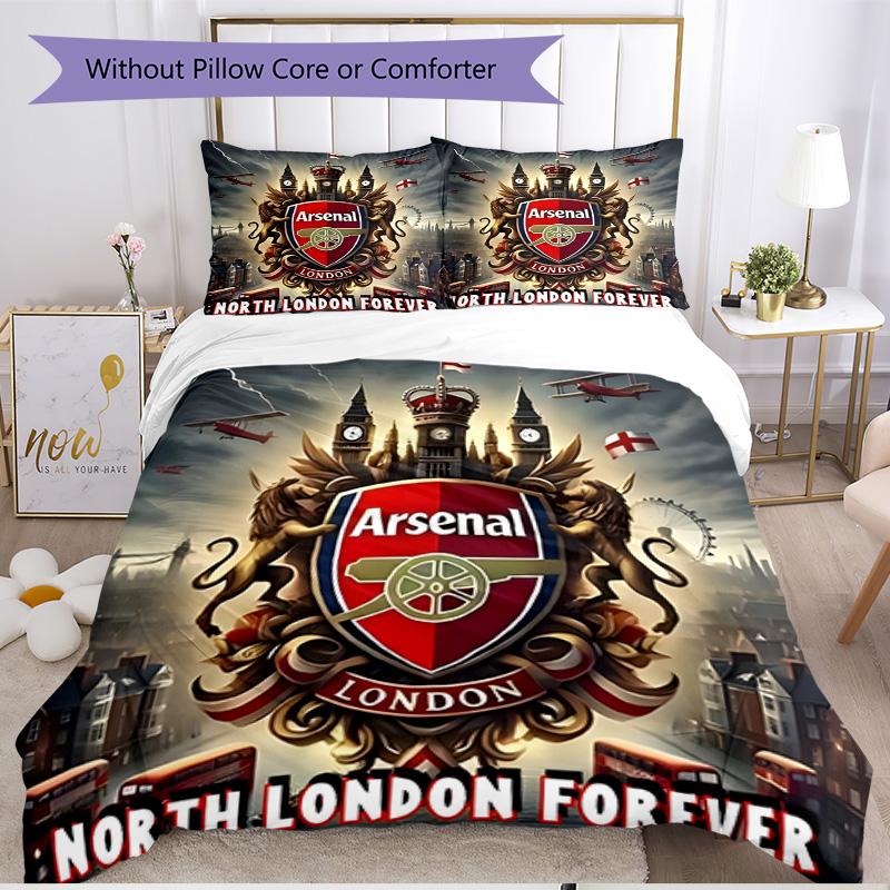 3pcs Duvet Cover Set (1*Duvet Cover + 2*Pillowcase, Without Core), football team.C Print Soft All‑Season Bedding Set, Home Bedroom Decor Gift