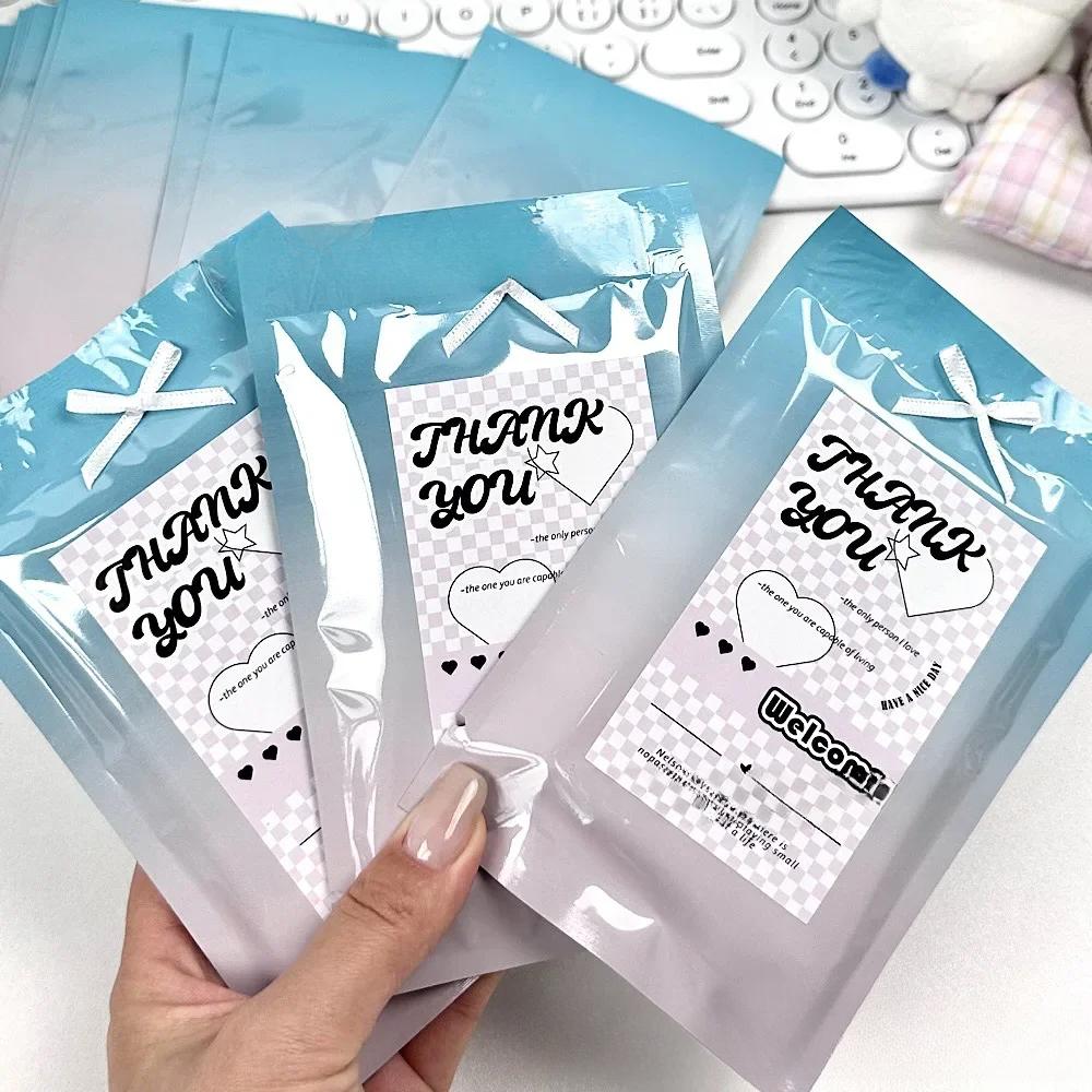 20 шт. корейских Ins эстетических сине-розовых градиентных карт, плоских полипропиленовых пакетов, Kpop Idol, 3-дюймовых фотокарт, продающих карты, сделай сам, декоративная упаковка, карман