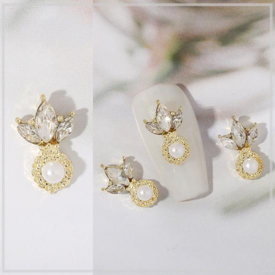 10Pcs Manicure Decor Three-dimensional Shining Stunning Visual Effect DIY Alloy Butterfly Heart Water Drop Garland Nail Charm Nail Salon Supply