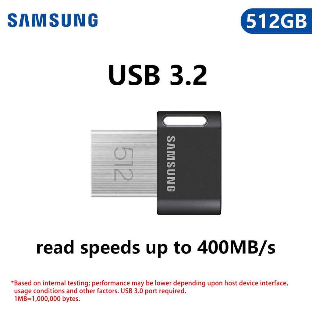 Samsung 128 ГБ Мини Флешка U Диск USB 3.1 Флешка FIT Plus 256 ГБ Флешка 64 ГБ 512 ГБ Металлическая USB 3.2 400 МБ/с Высокоскоростное Запоминающее Устройство