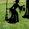 1/3 шт. Хэллоуин Ведьма Декоративный Садовый Колышек Погодоустойчивый Металлический Уличный Патио Двор Газон Жуткий Силуэт Ведьмы Знак Колышек Украшение