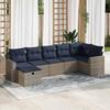 VidaXL Garden Lounge Set with Cushions 7 Pcs Grey Braided Resin 3325407