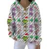 Ladies' Loose And Comfortable Drawstring V-neck Long Sleeved Christmas Printed Sweatshirt