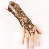 Hollow Gold Lace Gloves Women's Retro Etiquette Dress Decoration with Bracelet