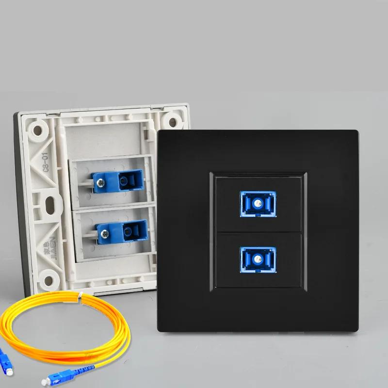 Depoguye Настенная панель с одним портом оптоволоконной информационной розетки, настенная панель оптоволоконных разъемов SC с оптоволоконным кабелем