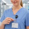 ID Card Holder Radiology Badge Reel, Retractable Skeleton with Clip, Chest Medical Student Skull Bones Patterns Name for Nurse Doctor Cards Clip