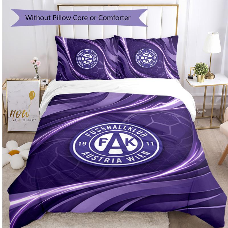 Austria Wien FC Printed 3PCS Bedding Set Breathable Duvet Cover with Pillowcases Decorative Bed Linen for Bedroom Home