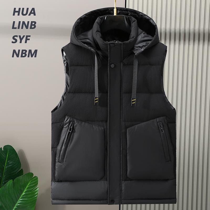 Большие размеры S-8XL, осенние куртки без рукавов, мужской жилет, новая модная мужская теплая жилетка с капюшоном, стеганые пальто в корейском стиле
