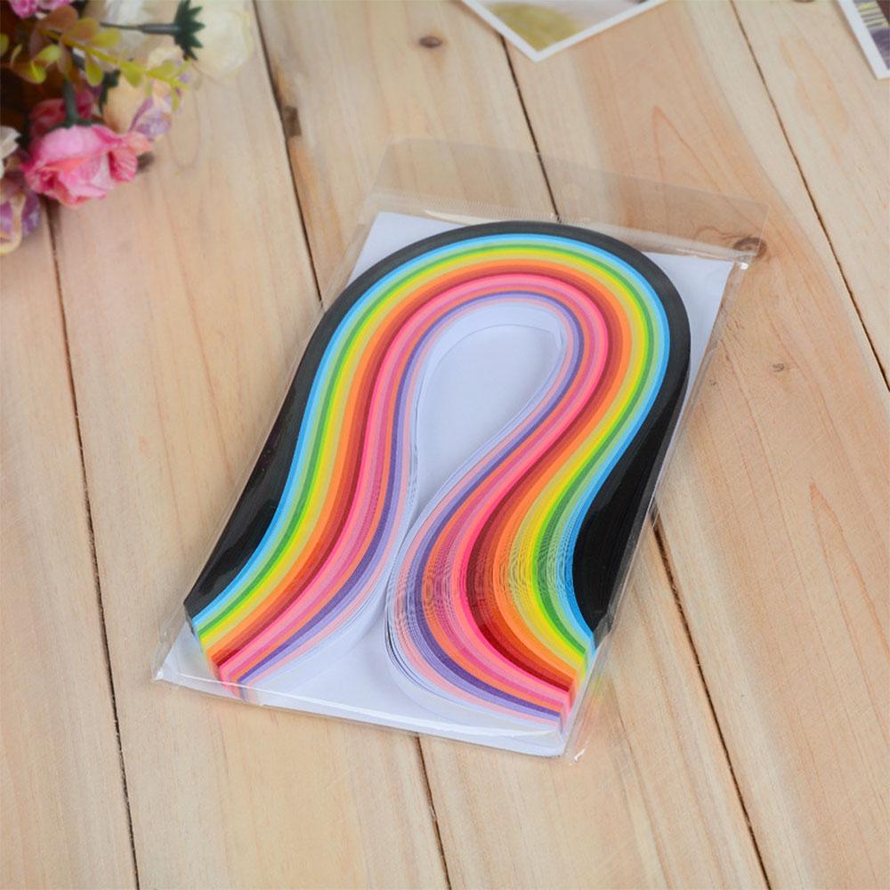 500pcs 50 Colors Home DIY Paper Quilling Paper Decor Pressure Relief Gift Craft Tools