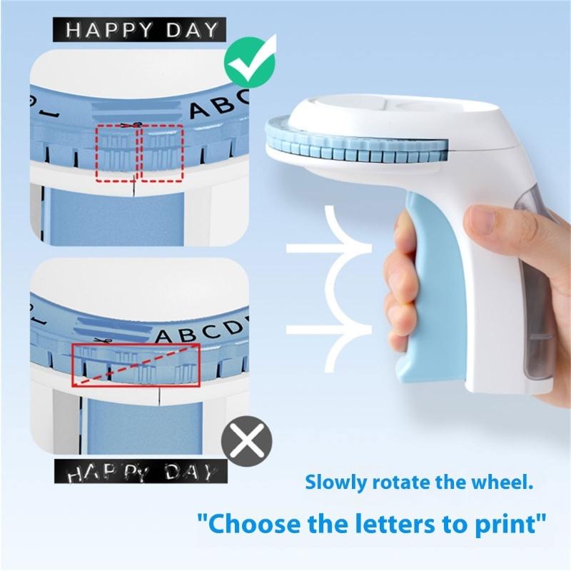 Household Embossing Label Maker Easy to Use Portable E975 Labelling Device for Print Price Date Names