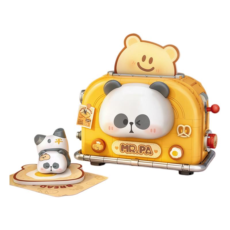 Retro Electronics Toys Series Toaster Computer with Lights Building Blocks Set Desktop Toys Ornament Birthday Gift