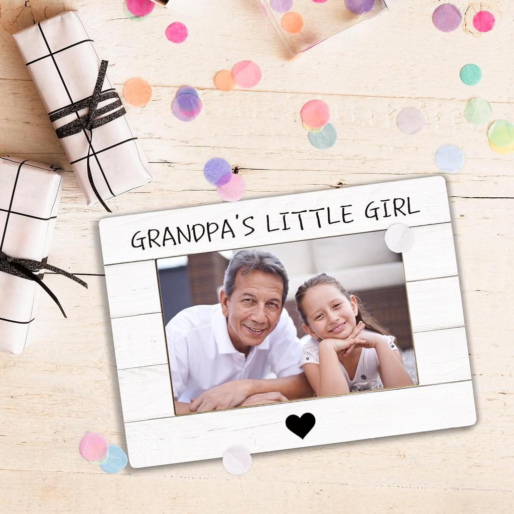 Grandpa Picture Frame, Gifts for Grandpa from Granddaughter, Grandpa Gifts, Grandpa Grandchild Photo Frame 4x6, Grandpas Little Girl Wooden Photo
