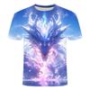 New Trendy Men's Three-dimensional Dragon Slimming Trend Youth Casual Handsome Casual Round Neck Short Sleeved T-shirt