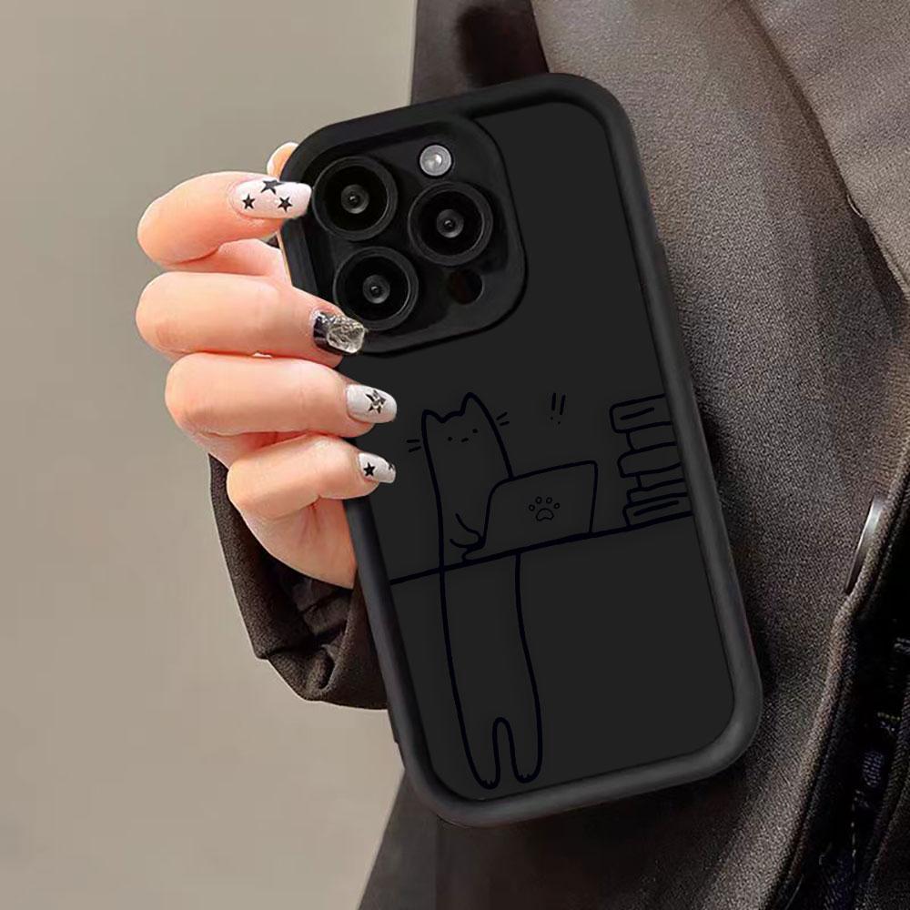 Забавный рисунок котенка Чехол для телефона для Redmi A1 NOTE 13 12 12S 11 11T 10 9 9S 8 PRO PLUS 4G 5G Ударопрочный силиконовый чехол Обложка Funda