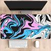 Strata Liquid Xxl Desk Mat Black And White Mousepad Large Abstract Mouse Pad Gaming Deskmat With Lockedge Office Nonslip Carpet