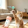 Retractable Rope Cat Teaser Rechargeable Kitten Launcher Toy Flashlight Shaped Interactive Boredom Relief Cat Wand Smart Cat Toy