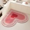 Carpet for Kitchen Absorbent Heart-shaped Floor Mat Soft Quick-drying Diatom Mud Non-slip Mats Home Decoration Rug Alfombrar