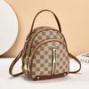 Bag Women's 2025 New Fashion Checkerboard Flower Backpack Premium Texture Trend Shoulder Bag Versatile Backpack