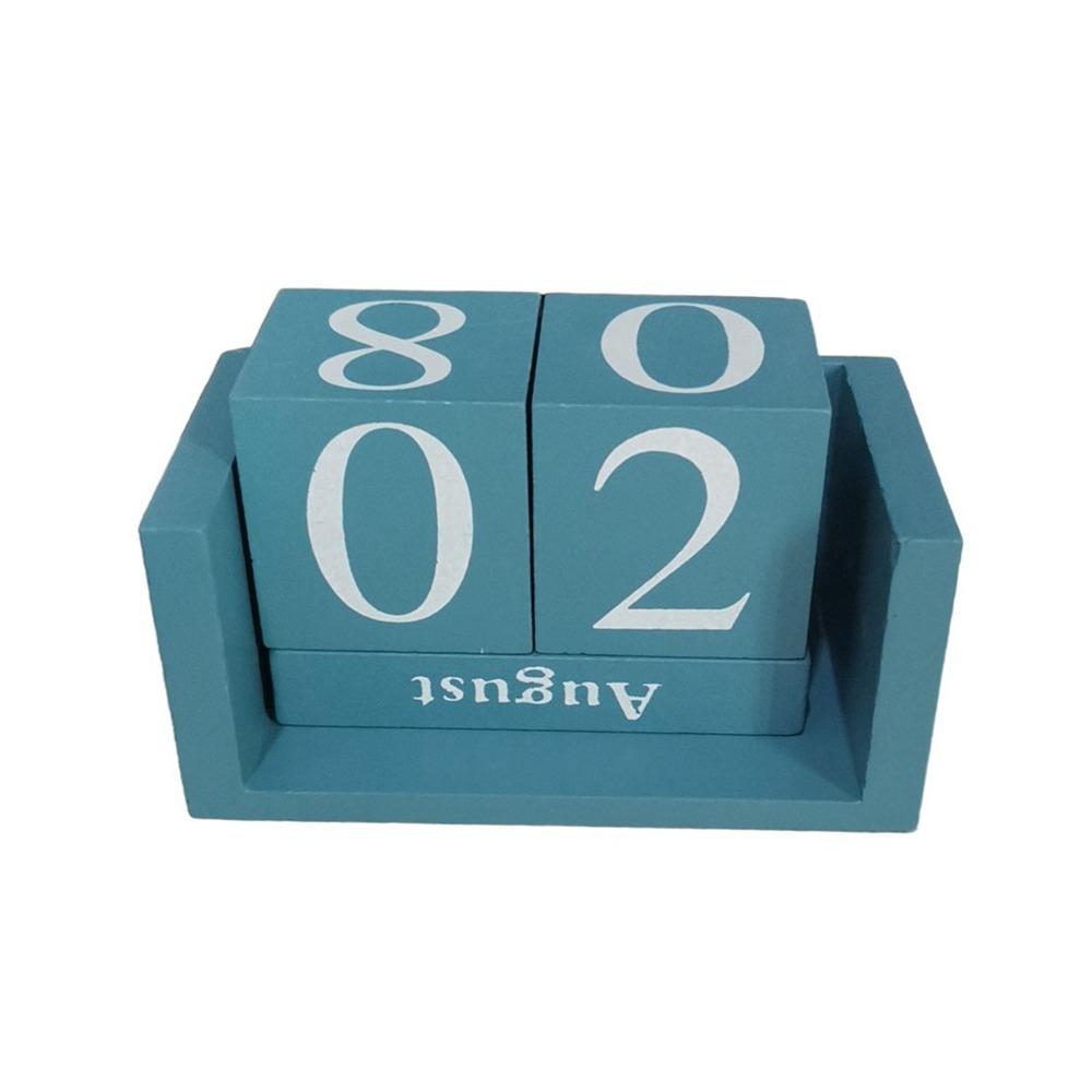 MDF Building Blocks Calendar Eternal Blocks Cube Calendar Wooden Perpetual Calendar  Office