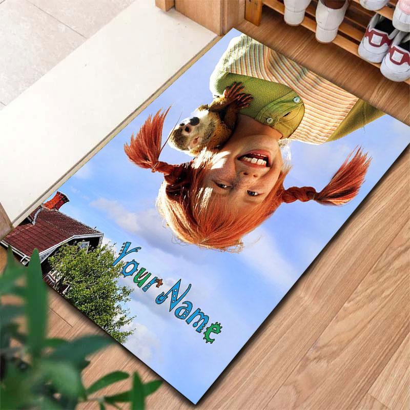 Pippi Longstocking Custom Name Carpet Rug for Living Room Bedroom Home Sofa Decoration,Kids play Non-slip Floor Mat