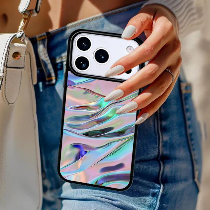 Голографический Доп Триппи Принт Чехол Для Телефона Для iPhone 17 Air 14 15 13 12 Max Чехол Для Apple 14 15 16 16e 11 Pro Max Plus