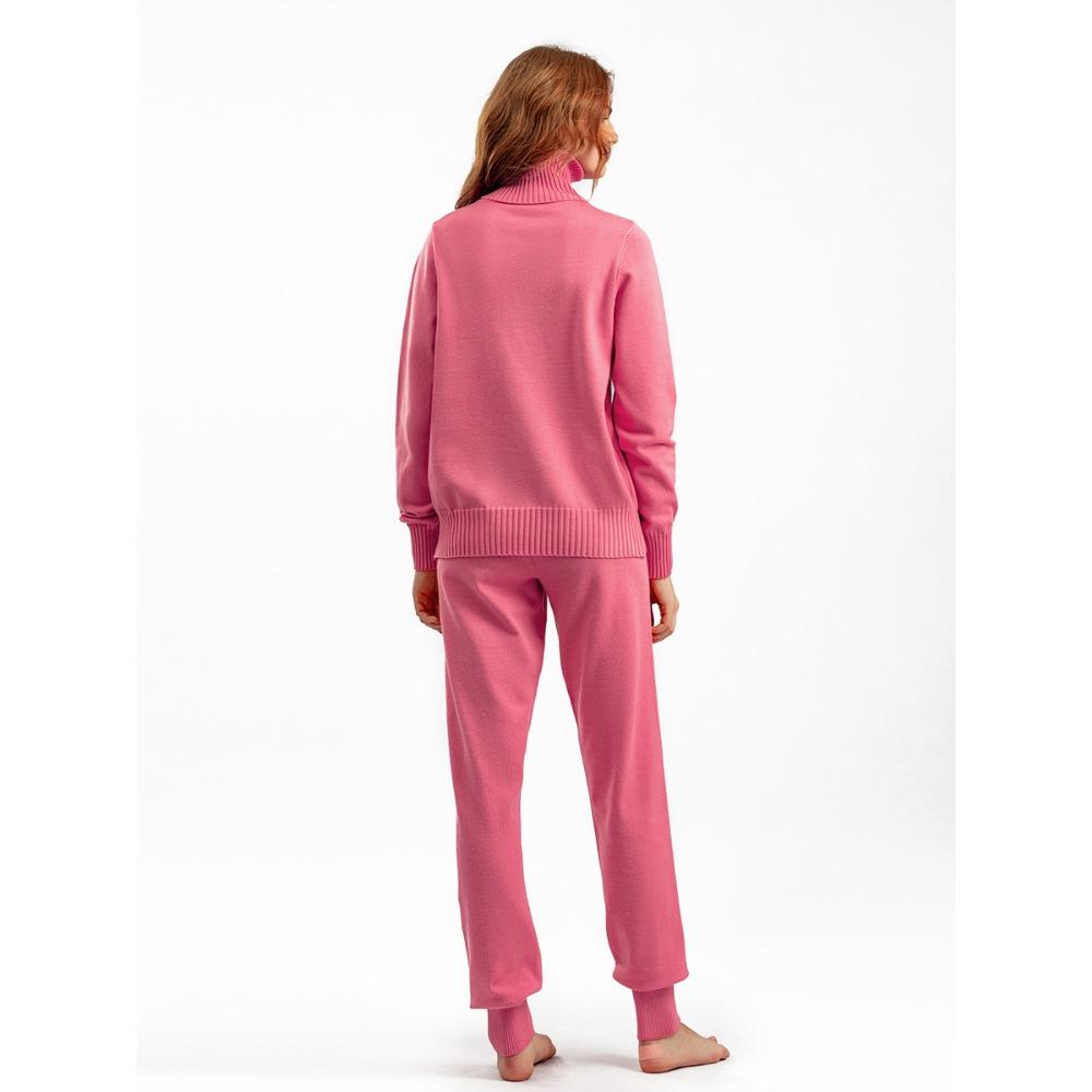 QICED Повседневный и модный осенне-зимний трикотажный комплект из двух предметов с высоким воротом и однотонным свитером