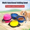 Collapsible Dog Bowl Portable Travel Pet Feeder Bowl Expandable Silicone Pet Food Water Bowl with Carabiners Clip for Walking Hiking Camping