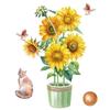Самоклеящиеся наклейки на стену с изображением подсолнечника, кота, сороки, гостиной, спальни, можно удалить, декоративные настенные картины