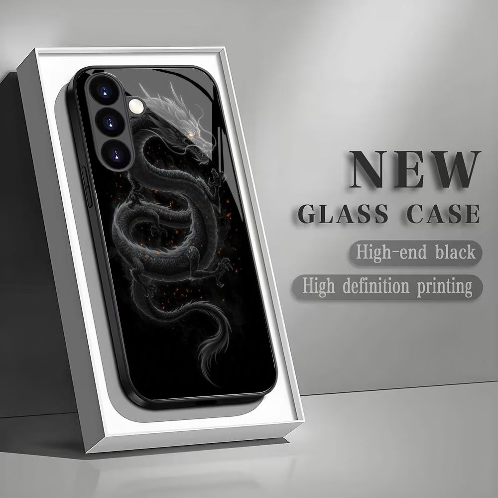 Закаленное стекло с дизайном дракона для телефона Samsung Galaxy S26 S25 S24 S23 S22 S20 FE/Ultra/Plus 5G, противоударная задняя крышка