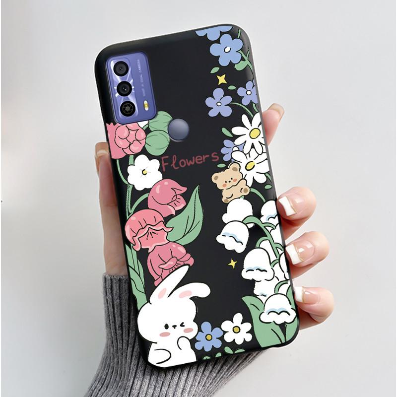 New Design Case For TCL 20B (6159K) Fashionable Black Love Pattern Shockproof Protective Cover Soft Silicone Black Case