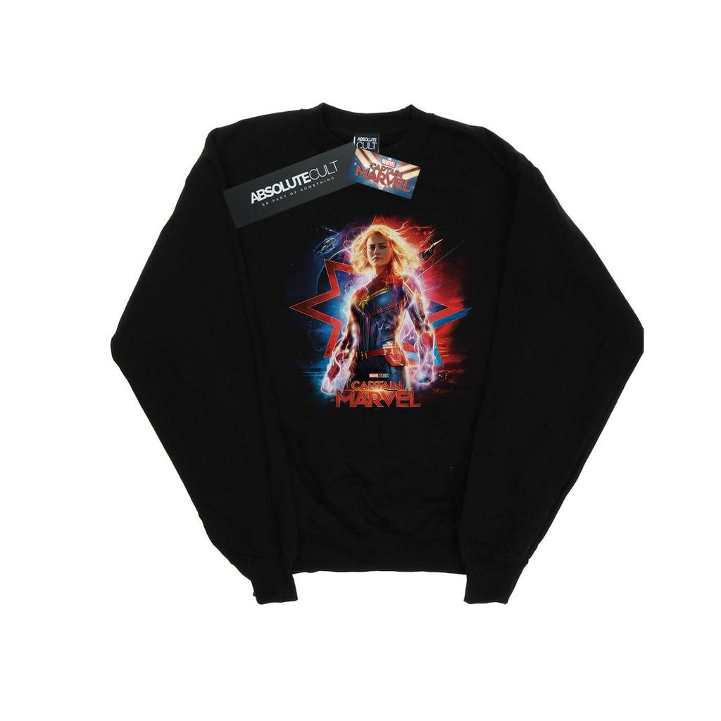 Marvel Mens Captain Marvel Poster Sweatshirt