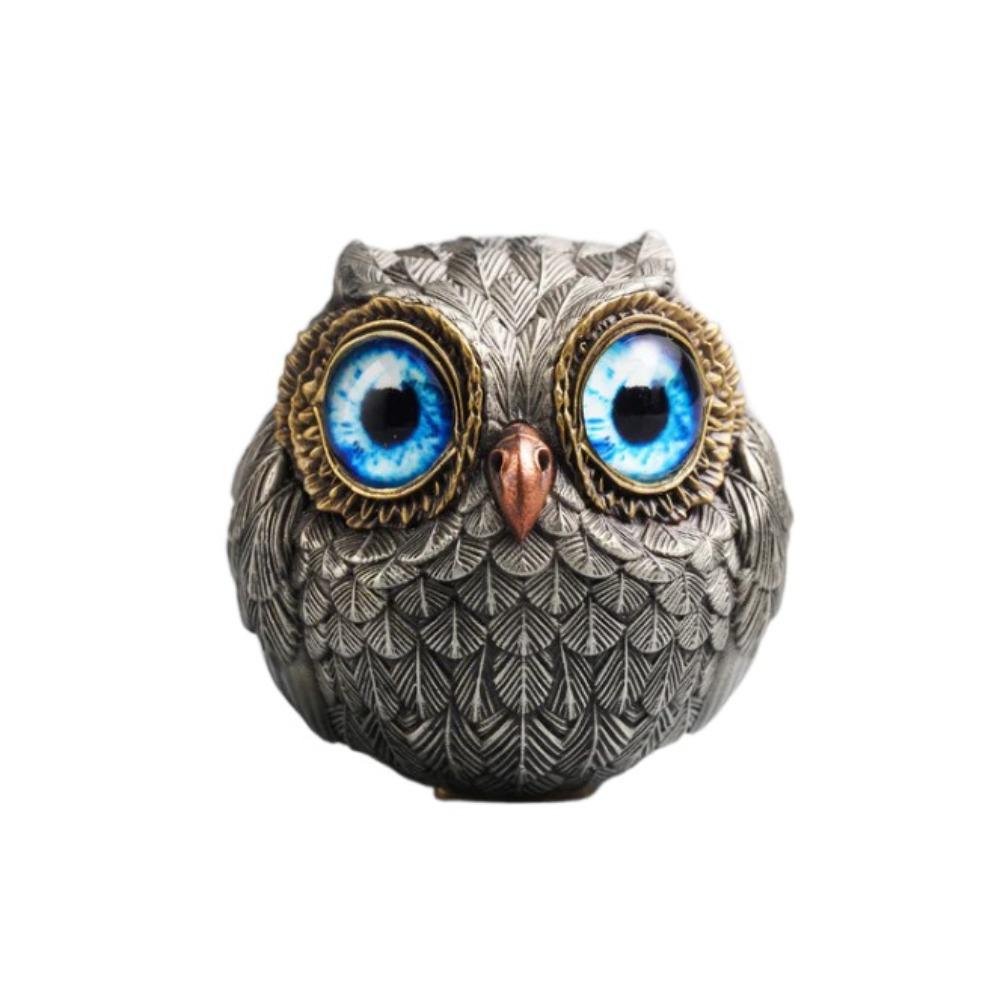 Lucky Owl Owl Mini Statue Realistic Owl Ornament Creative Owl Figurine Beads  Desktop Decoration