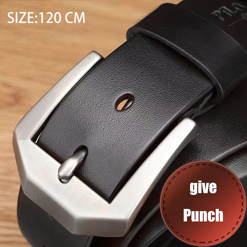 Trendy Casual Pu Leather Jeans Waistband For Men Classic Punched Belt Durable Versatile Simple High-End Belts Gifts